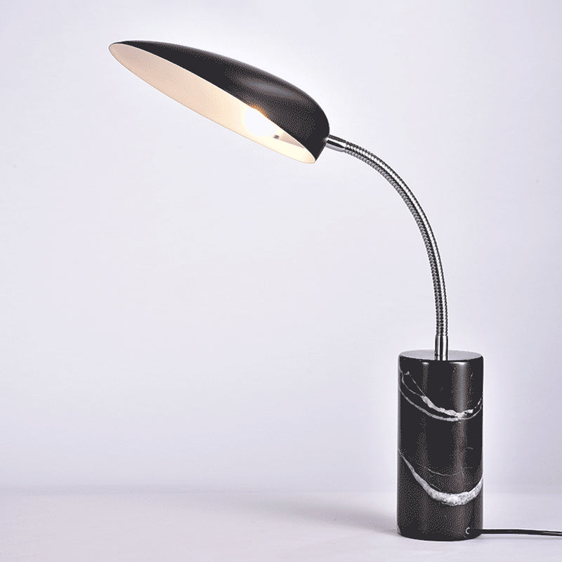Modern White/Black Finish Led Table Lamp For Study Room - Sharp Tongue Metal Book Light Black