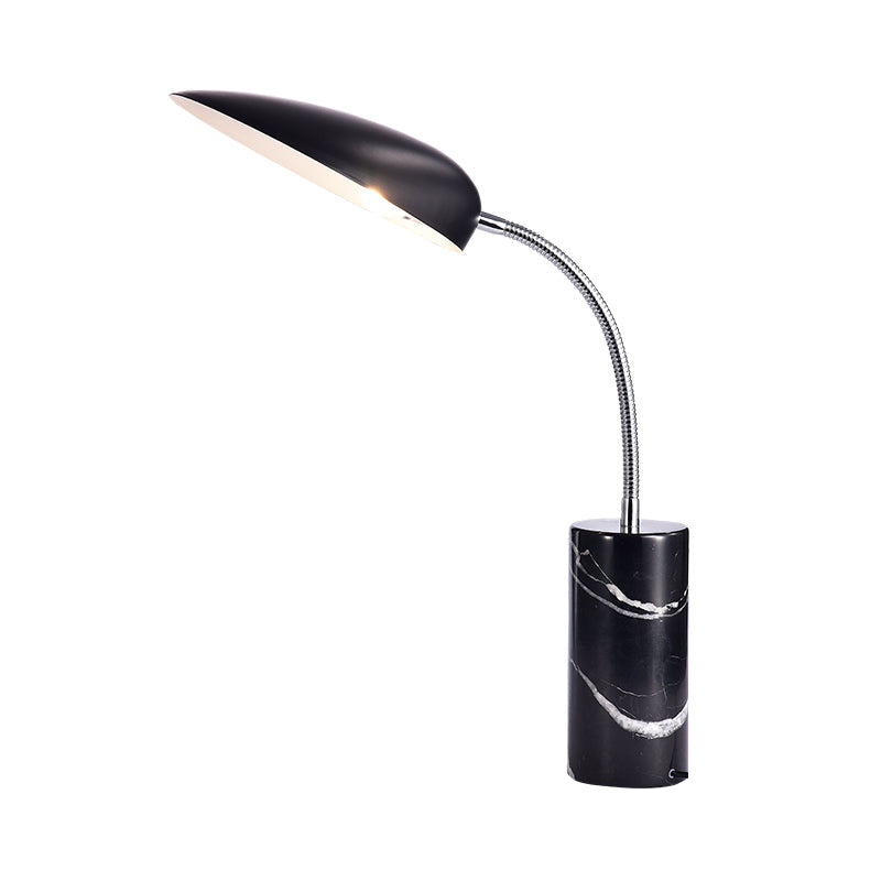 Modern White/Black Finish Led Table Lamp For Study Room - Sharp Tongue Metal Book Light