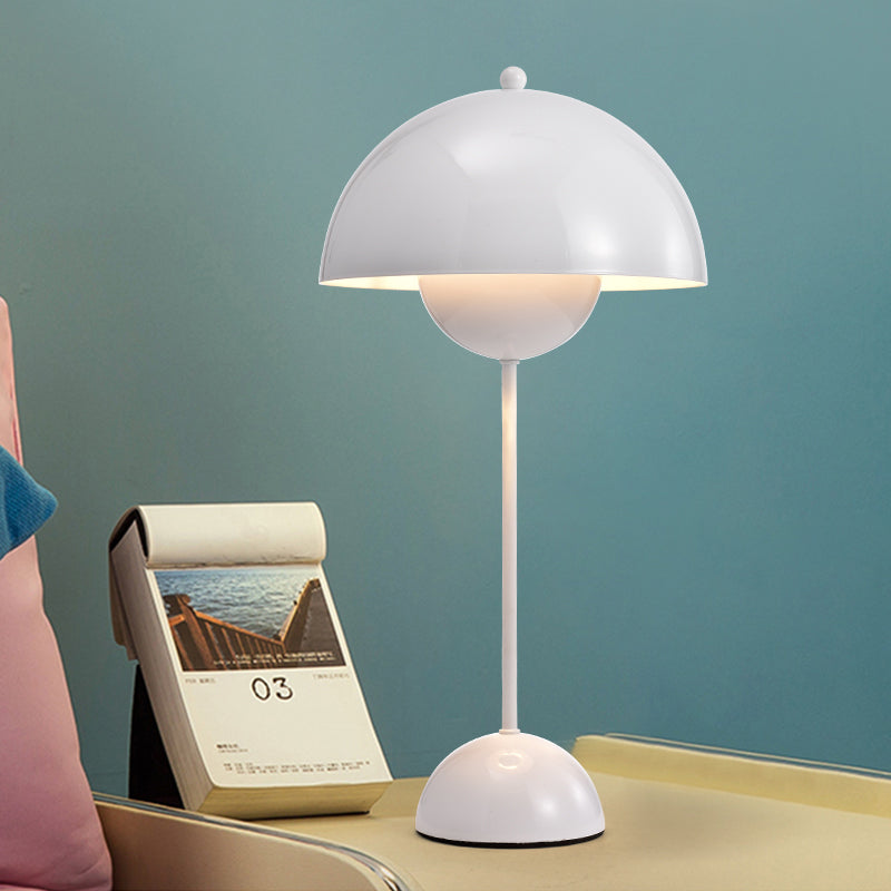 Macaroon Finish Table Lamp With Dome Shade Ideal For Study Room Or Reading Nook White