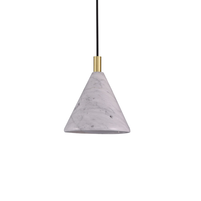 Modernist Cement Cone Pendant Light - White Led Ceiling Suspension Lamp For Bedside