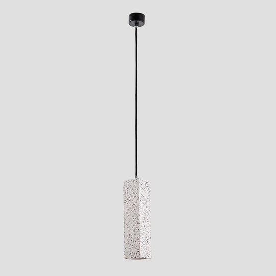 Sleek Nordic Marble 1-Head Pendant Light In White - Modern Slim Design For Bedside Led Ceiling Lamp