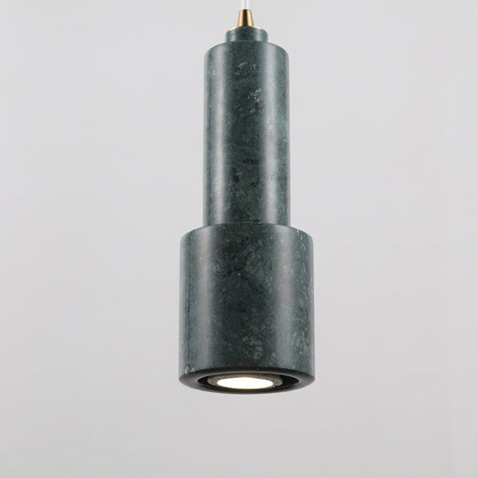 Sleek White/Green Tube Hanging Ceiling Light - Minimalist Nordic Style Pendant Lamp For Living Room