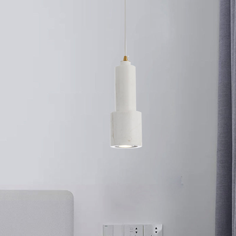Sleek White/Green Tube Hanging Ceiling Light - Minimalist Nordic Style Pendant Lamp For Living Room