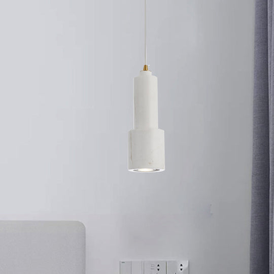Sleek White/Green Tube Hanging Ceiling Light - Minimalist Nordic Style Pendant Lamp For Living Room