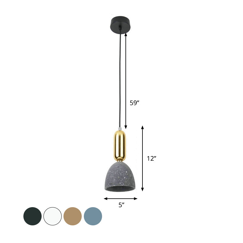 Domed Terrazzo Pendant: White/Black/Pink Light Fixture For Dining Rooms