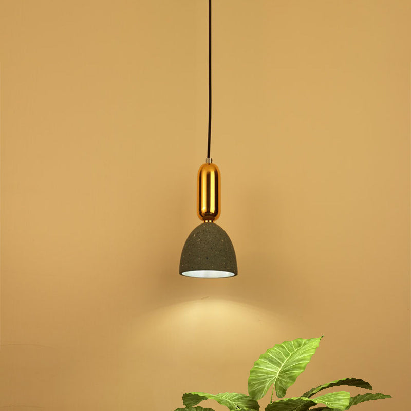 Domed Terrazzo Pendant: White/Black/Pink Light Fixture For Dining Rooms