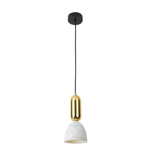 Macaron Pendant Light With Terrazzo Domed Shade In White/Black/Pink For Dining Room Ceiling