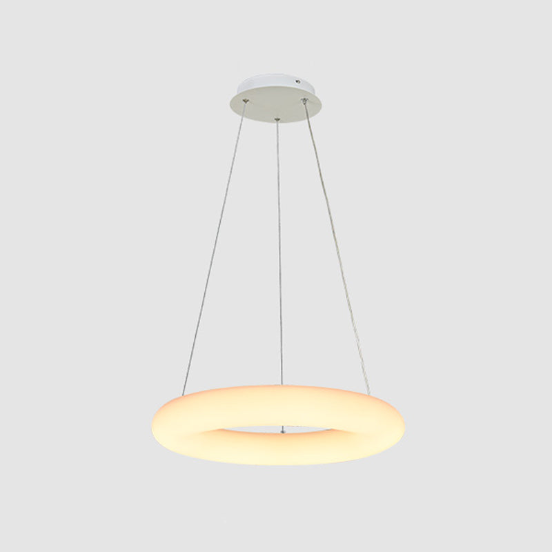 Modern White Vesicle Ring Led Pendant Chandelier Minimalist Acrylic Ceiling Light Over Table -