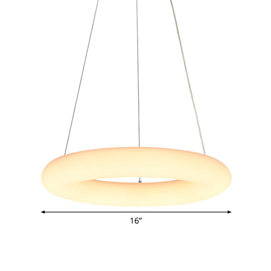 Modern White Vesicle Ring Led Pendant Chandelier Minimalist Acrylic Ceiling Light Over Table -