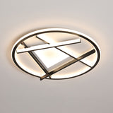 16’/19.5’ Acrylic Ring Led Flush Mount Ceiling Light In Black White/Warm