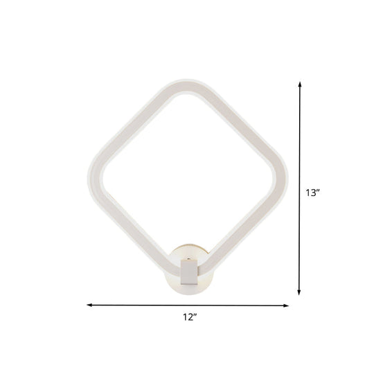 Modern Led Acrylic Wall Lamp For Bedside With Rhombus Frame