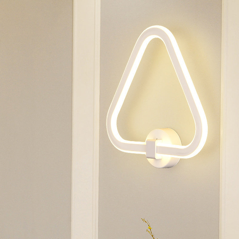 Modern White Triangle Led Acrylic Wall Lamp For Balcony - Mount Sconce