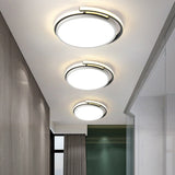 Minimalist Led Corridor Flush Mount Light Fixture - White Lamp With Circular Acrylic Shade