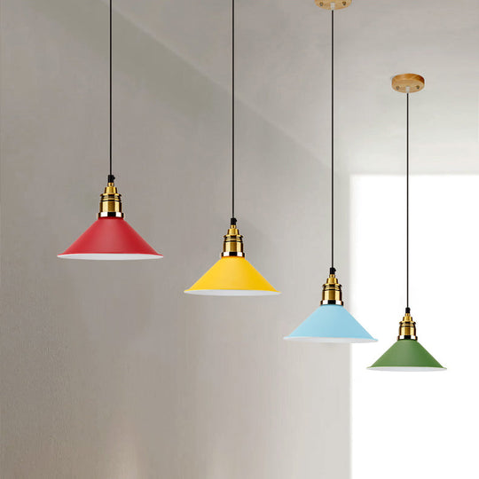 Modern Stylish Conic Pendant Light With Metal Shade - Black/Grey/White Ideal For Dining Room