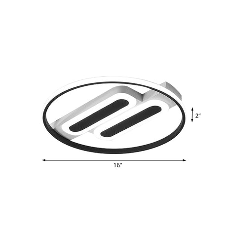 Halo Bedroom Ceiling Led Flush - Mount Light Fixture - 16’ And 19.5’ Dia Double Rectangle