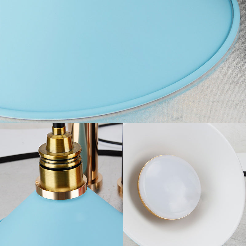 Modern Stylish Conic Pendant Light With Metal Shade - Black/Grey/White Ideal For Dining Room