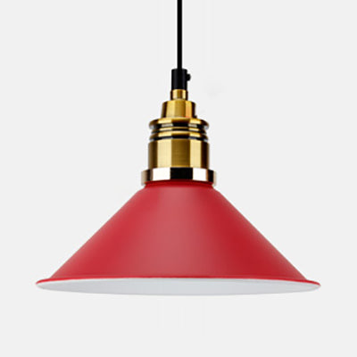 Modern Conic Pendant Light With Metal Shade In Black/Grey/White For Dining Room Red