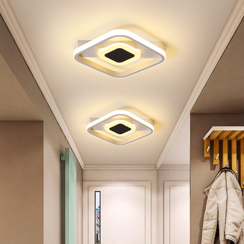 Minimalist Flush Mount Led Ceiling Lamp In White/Warm Light