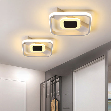 Minimalist Flush Mount Led Ceiling Lamp In White/Warm Light