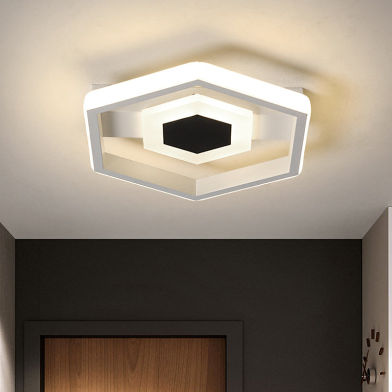 Modern Led Flush-Mount Light Fixture For Cloakroom In White/Warm White / Warm