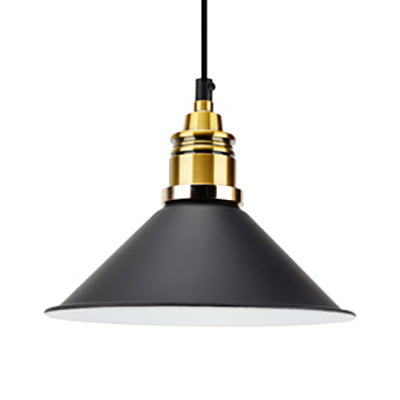 Modern Conic Pendant Light With Metal Shade In Black/Grey/White For Dining Room Black
