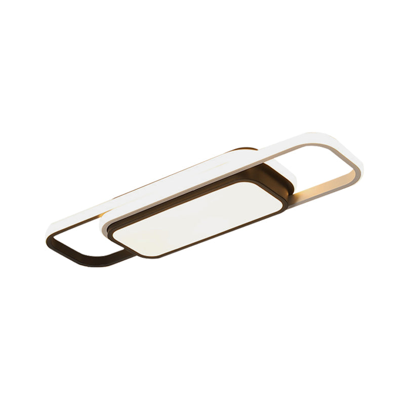 Modern Acrylic Flush Light Fixture - Grey/Black & White Led Flushmount (16’/23.5’) Warm/White