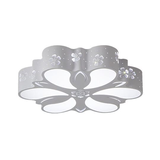 Modern White Led Flushmount Petal Light For Bedroom Ceiling
