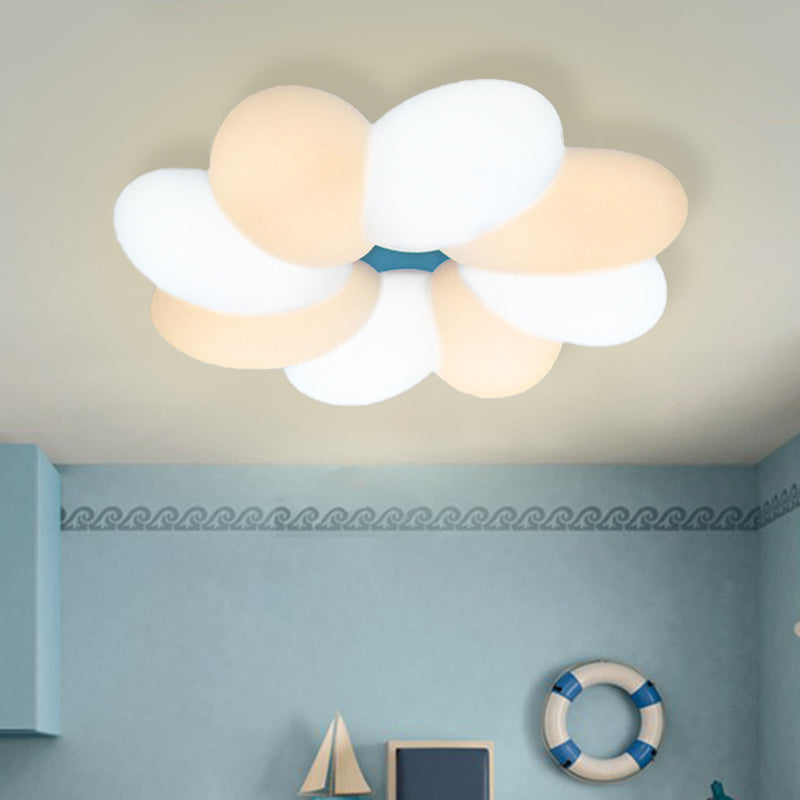Modern Acrylic Flower Flush Ceiling Lamp For Child Bedroom - Led 18’/22’ Wide Warm/White Light