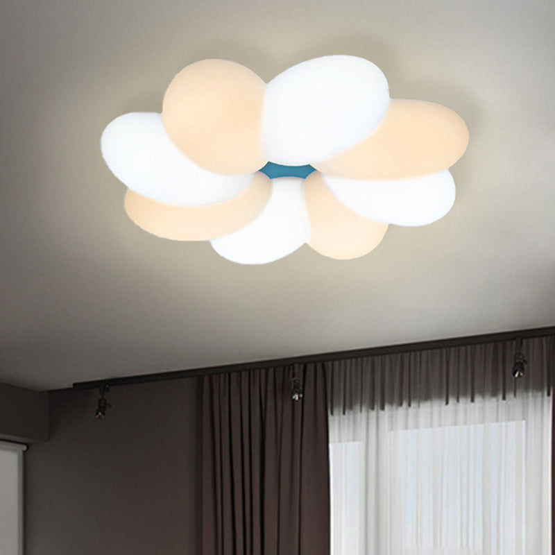 Modern Acrylic Flower Flush Ceiling Lamp For Child Bedroom - Led 18’/22’ Wide Warm/White Light