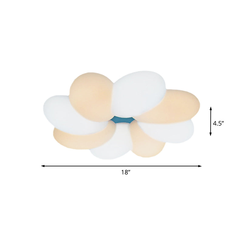Modern Acrylic Flower Flush Ceiling Lamp For Child Bedroom - Led 18/22 Wide Warm/White Light