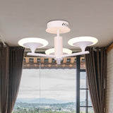 Contemporary Led Ceiling Lamp With Radial Design And Acrylic Shade In White/Warm Light