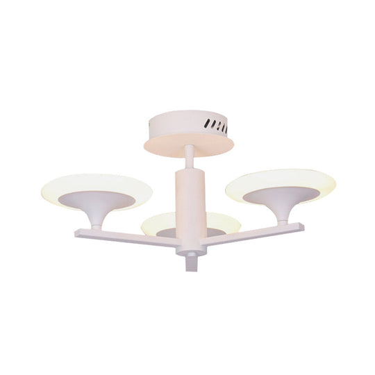 Contemporary Led Ceiling Lamp With Radial Design And Acrylic Shade In White/Warm Light