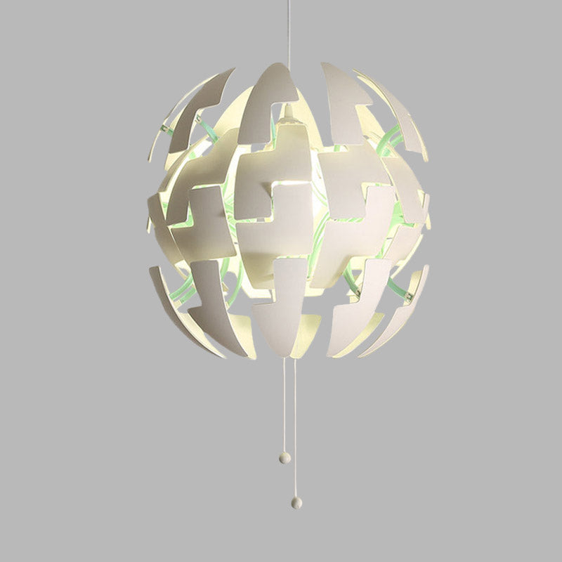Modern Acrylic Blossom Ceiling Pendant Light With Pull Chain - White Finish