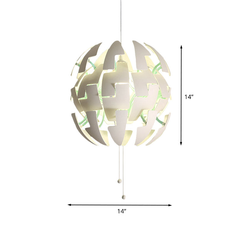 Modern Acrylic Blossom Ceiling Pendant Light With Pull Chain - White Finish