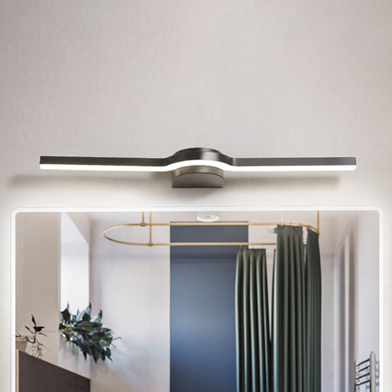 Contemporary Led Vanity Light In Black And White/Warm - 16/23.5 Slim Line Acrylic Wall Sconce