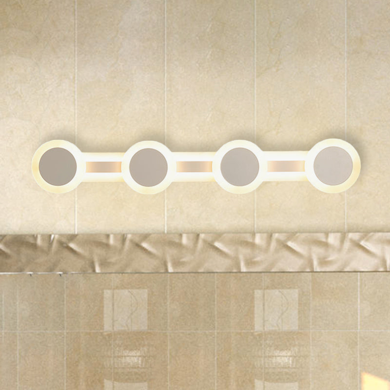 Modern White Led Vanity Light - 16/23.5 Linear Wall Sconce With Acrylic Shade Warm/White 3/4 Lights