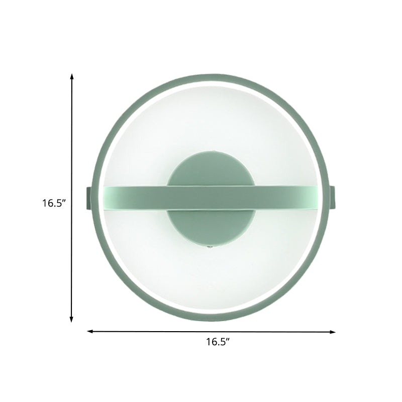 Minimalist Led Acrylic Wall Lamp In Green - White/Warm Light 12.5/16.5 Dia