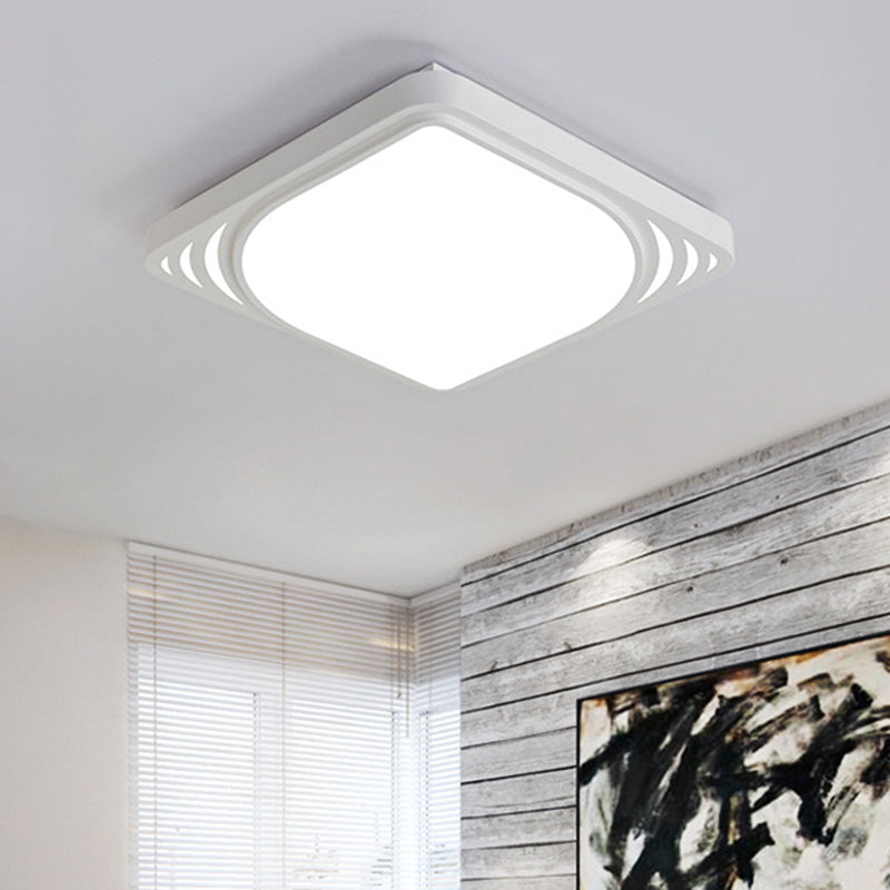 Led Flush Mount Ceiling Light Fixture - Square Design White Shade Warm/White 16.5/20.5 Wide / 16.5