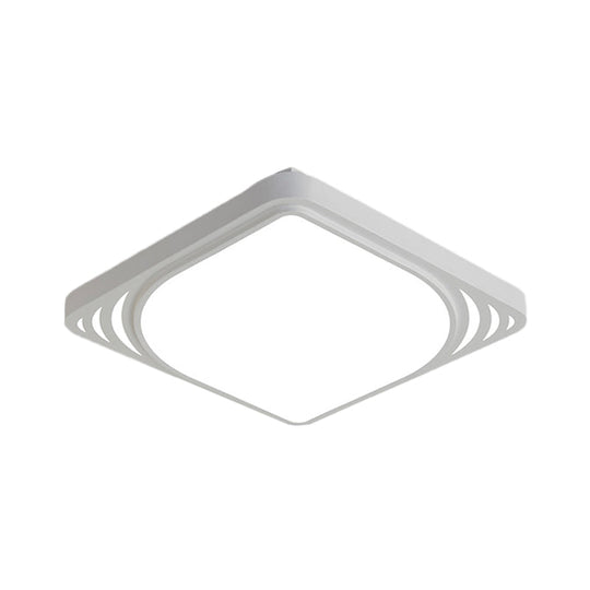 Led Flush Mount Ceiling Light Fixture - Square Design White Shade Warm/White 16.5’/20.5’ Wide