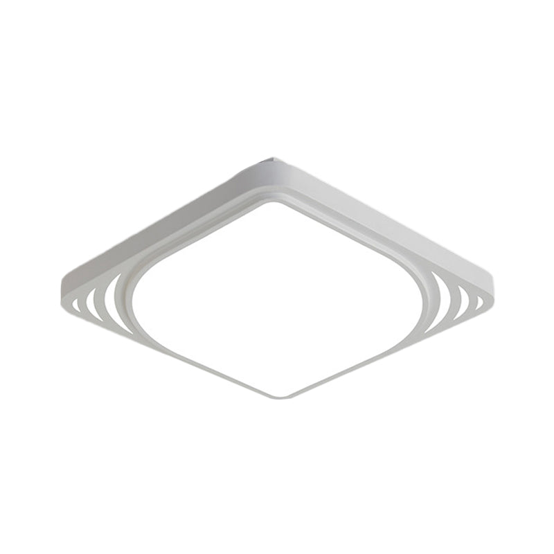 Led Flush Mount Ceiling Light Fixture - Square Design White Shade Warm/White 16.5/20.5 Wide