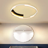 Acrylic Spliced Ring Led Flush Mount Light In White/Black - Ideal For Bedroom 16.5/19.5 Dia