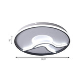 Led Flush Ceiling Light In Black Finish With White/Warm For Minimalist Bedroom - 16.5/20.5 Wide