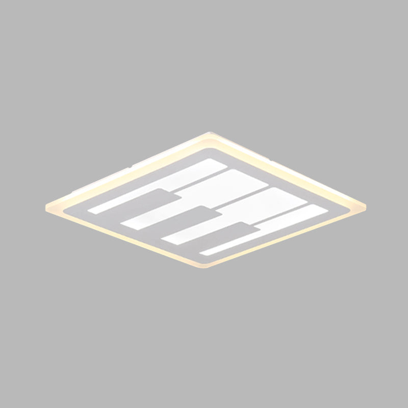 Acrylic Square Flushmount Led Ceiling Light In Warm/White With Modernist Design