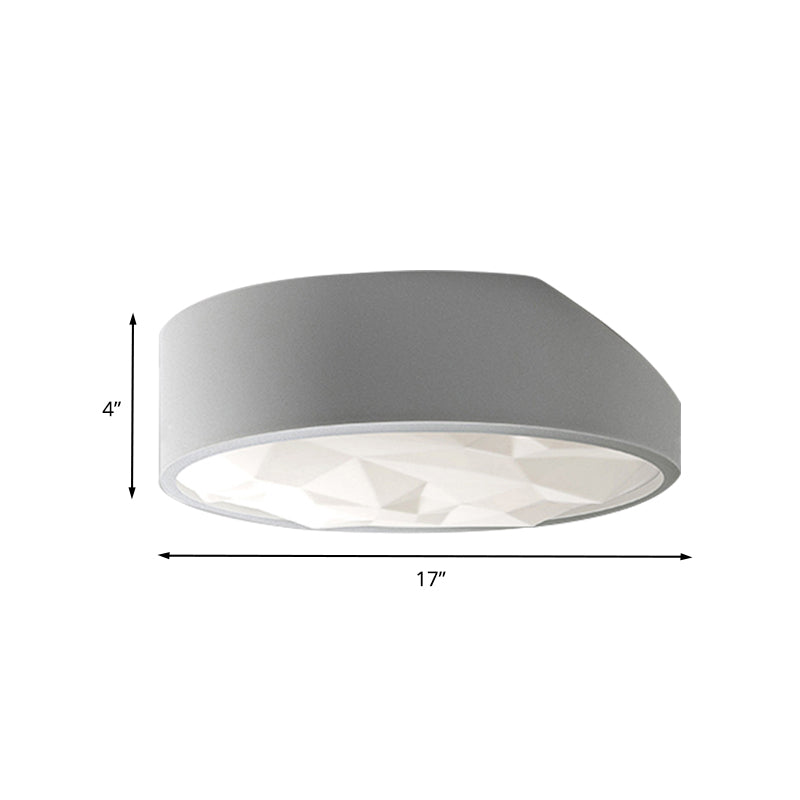 Sleek Metal Led Drum Flush Mount Ceiling Lamp - Minimalist Design (17’/21’ Wide) Ideal For