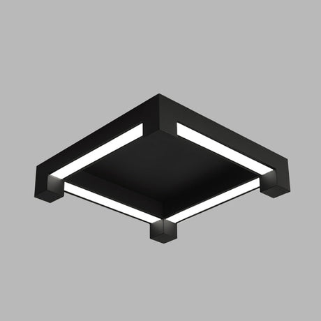 Modern Black Square Led Ceiling Flush Mount Light Fixture For Bedroom
