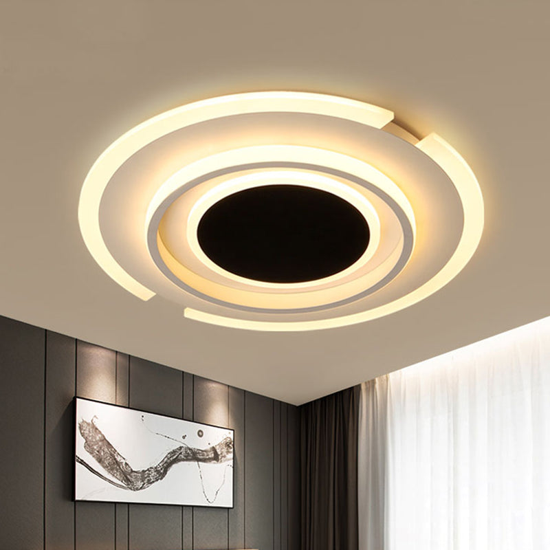 Modern Led Circle Flush Light Fixture - Folding Acrylic Lamp (16.5’/20.5’) Bedroom Mount