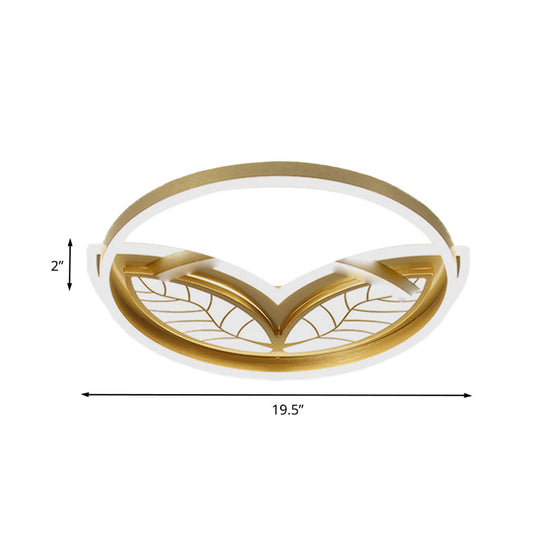 Contemporary Acrylic Halo Ring Flush Ceiling Light - Led Mount Lamp In Gold With Warm/White