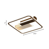 Modern Square Acrylic Flush Mount Led Ceiling Light For Bedroom 18/24.5 Width - Sleek Black And