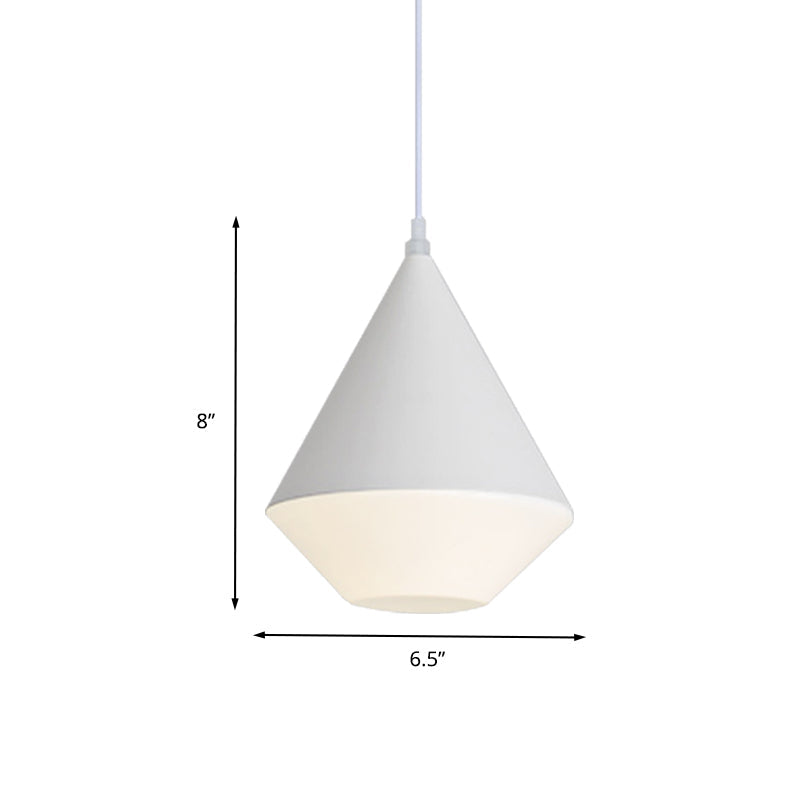 Diamond Led Acrylic Pendant Light Fixture - Modern White Suspension Lamp For Dining Table