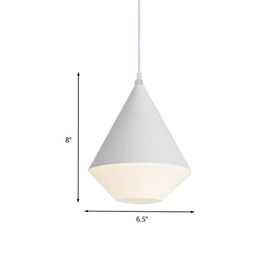 Diamond Led Acrylic Pendant Light Fixture - Modern White Suspension Lamp For Dining Table